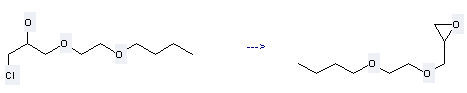 Oxirane,2-[(2-butoxyethoxy)methyl]- can be prepared by 1-chloro-3-(2-n-butoxyethoxy)propan-2-ol at the ambient temperature